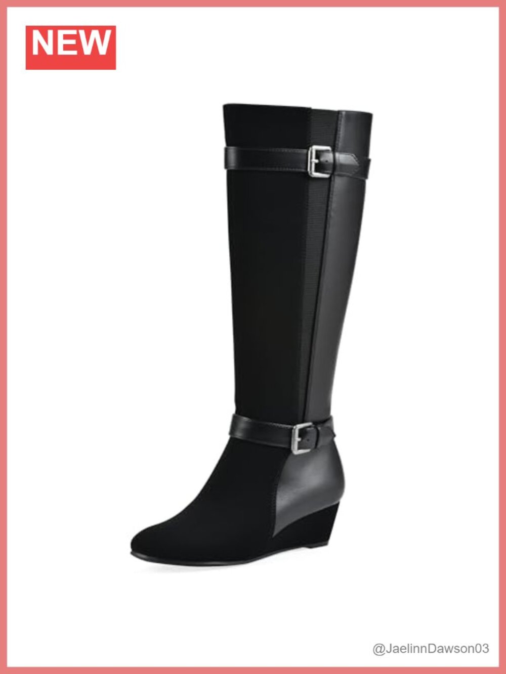 White Mountain Women's Cheers Wedge Tall Shaft Boot, Wide Calf, Cushioned